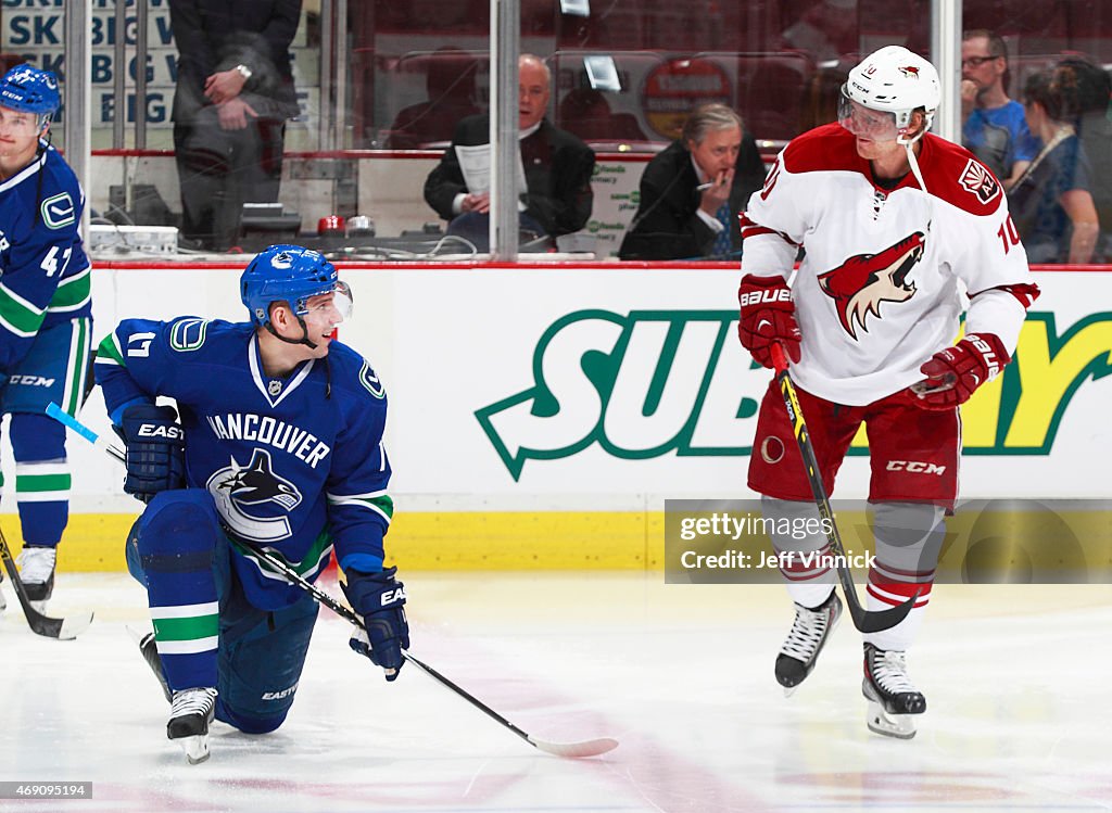 Arizona Coyotes v Vancouver Canucks