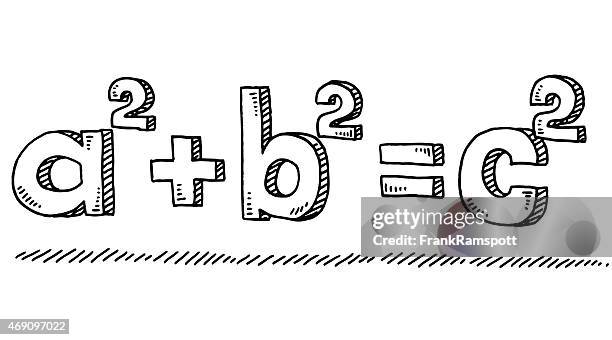 stockillustraties, clipart, cartoons en iconen met mathematic formula pythagoras drawing - formula 1