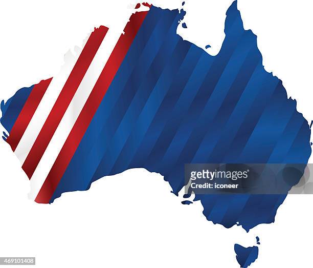 australia flag map on white background - southern hemisphere stock illustrations