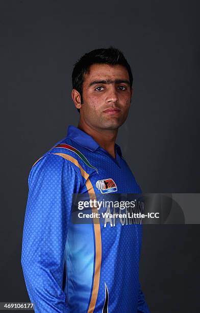 Usman Ghani of Afghanistan poses for a portrait ahead of the ICC U-19 Cricket World Cup at the ICC offices on February 11, 2014 in Dubai, United Arab...