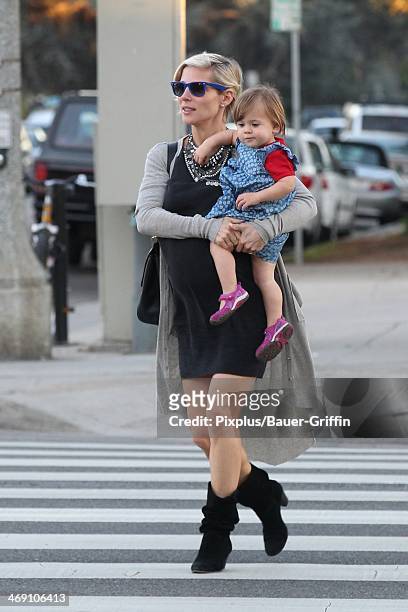 Elsa Pataky and daughter India Hemsworth are seen on February 12, 2014 in Los Angeles, California.