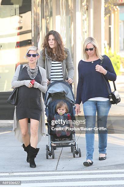 Elsa Pataky and daughter India Hemsworth are seen on February 12, 2014 in Los Angeles, California.