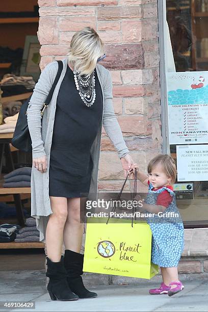 Elsa Pataky and daughter India Hemsworth are seen on February 12, 2014 in Los Angeles, California.