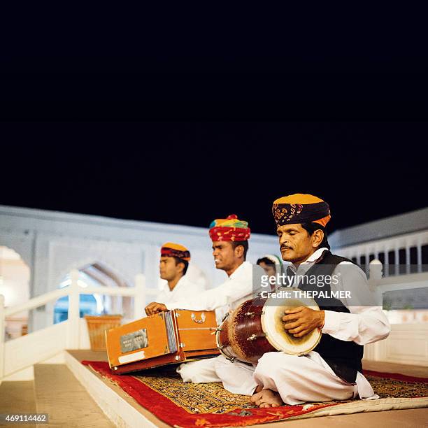 rajasthani folk music group - folk music stock pictures, royalty-free photos & images