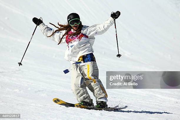 Henrik Harlaut of Sweden competes in the Freestyle Skiing Men's Ski Slopestyle Finals during day six of the Sochi 2014 Winter Olympics at Rosa Khutor...