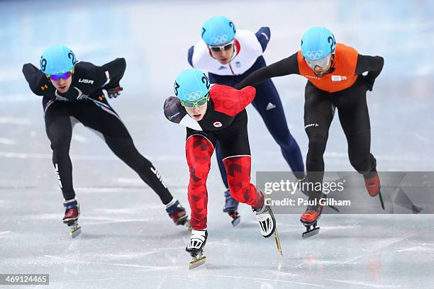 Chris Creveling of the United States, Charle Cournoyer of Canada, Jon Eley of Great Britain and Niels Kerstholt of the Netherlands compete in the...