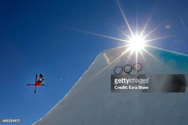 Gus Kenworthy of the United States competes in the Freestyle Skiing Men's Ski Slopestyle Finals during day six of the Sochi 2014 Winter Olympics at...