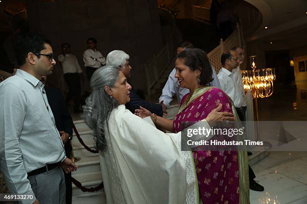 Indian politician and actor Jaya Bachchan during the launch of the book 'Mantras for Success' - India's Greatest CEO's Tell How to Win, authored by...