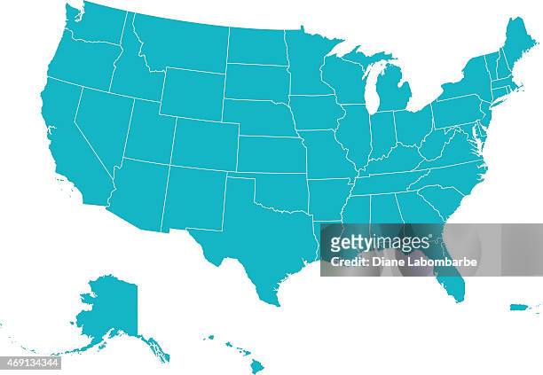 karte der vereinigten staaten von amerika - usa stock-grafiken, -clipart, -cartoons und -symbole