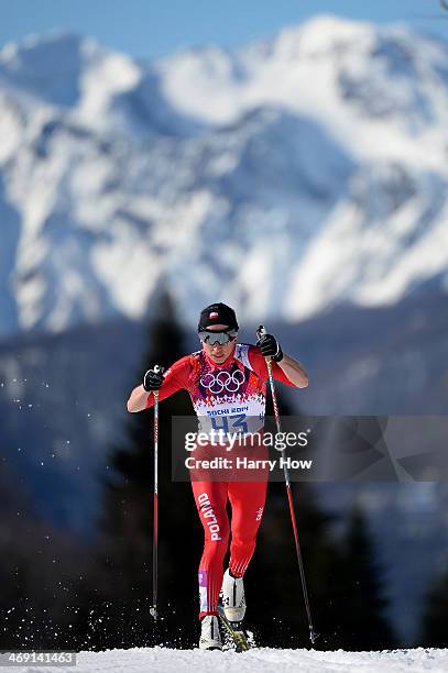 Justyna Kowalczyk of Poland competes in the Women's 10 km Classic during day six of the Sochi 2014 Winter Olympics at Laura Cross-country Ski &...