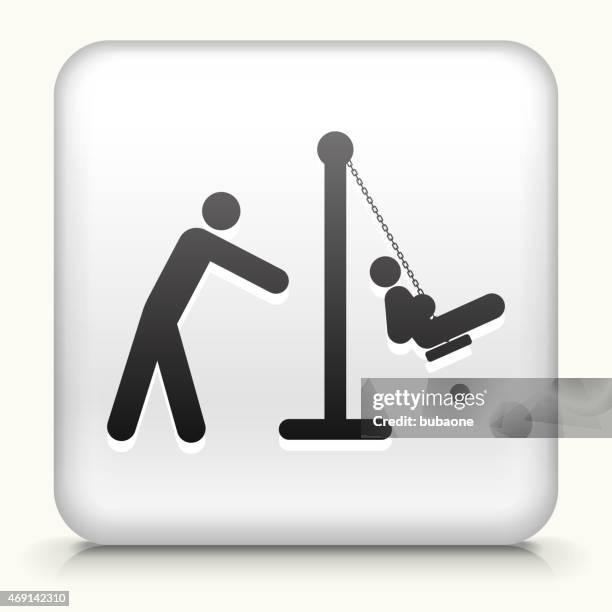 royalty free vector icon button parent & child on swings - family swing stock illustrations