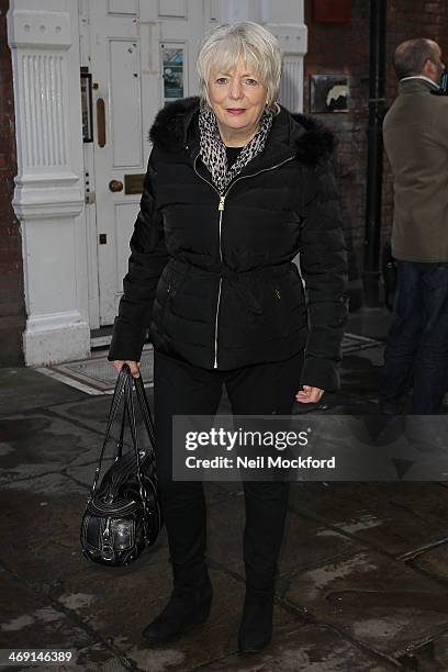 Alison Steadman attends the funeral of Roger Lloyd-Pack at St Paul's Church in Covent Garden on February 13, 2014 in London, England.