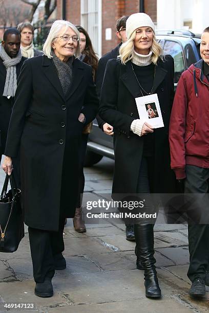 Vanessa Redgrave and Joely Richardson attend the funeral of Roger Lloyd-Pack at St Paul's Church in Covent Garden on February 13, 2014 in London,...