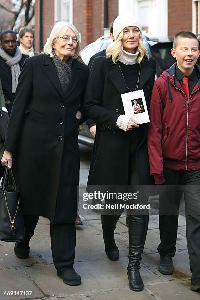 Vanessa Redgrave and Joely Richardson attend the funeral of Roger Lloyd-Pack at St Paul's Church in Covent Garden on February 13, 2014 in London,...