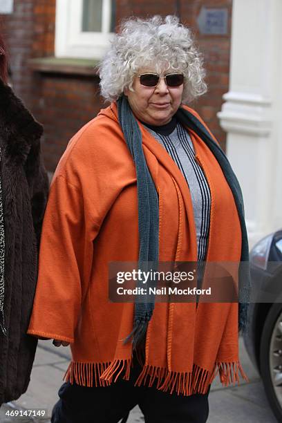 Miriam Margolyes attends the funeral of Roger Lloyd-Pack at St Paul's Church in Covent Garden on February 13, 2014 in London, England.