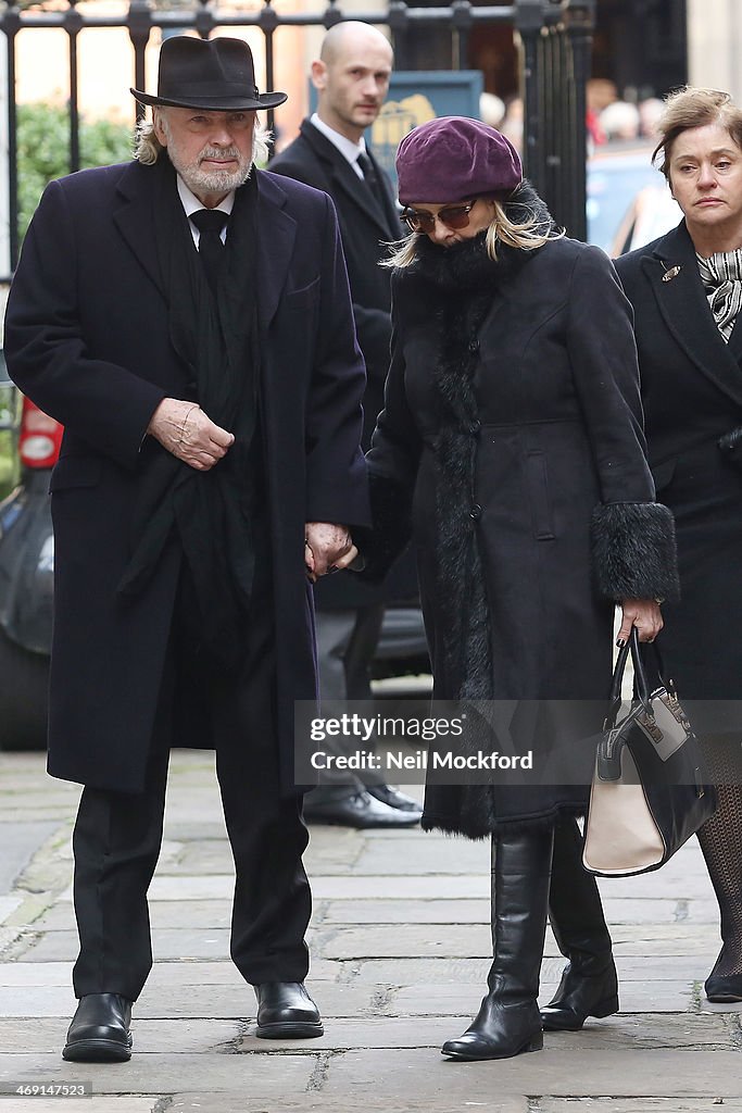 Celebrity Sightings At The Funeral Of Roger Lloyd-Pack  In London - February 13, 2014