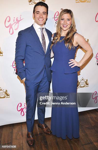 Corey Cott and wife Meghan Woollard attend "Gigi" Broadway Opening Night at Tavern On The Green on April 8, 2015 in New York City.