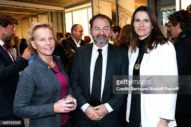 Journalist Christine Ockrent, President of Lagardere Active Denis Olivennes and French Culture Minister Aurelie Filippetti attend the Prize Winning...