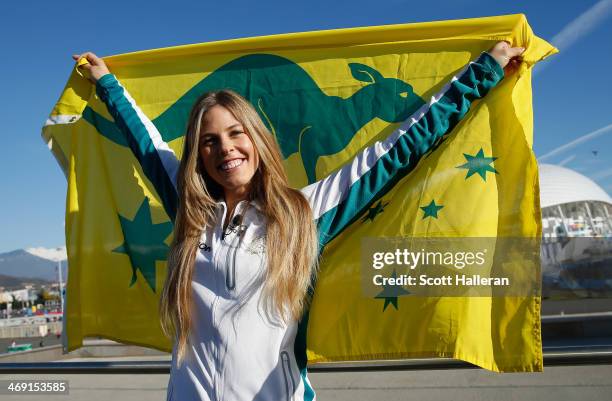 Torah Bright of the Australian Snowboard team poses in the Olympic Park during the Sochi 2014 Winter Olympics on February 13, 2014 in Sochi, Russia.