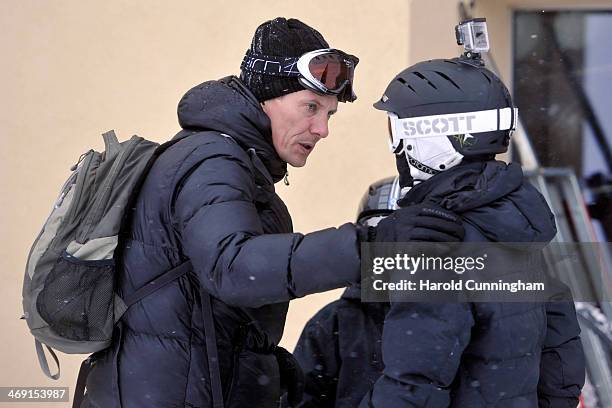 Prince Joachim of Denmark and Prince Nikolai of Denmark meet the press, whilst on skiing holiday in Villars on February 13, 2014 in...