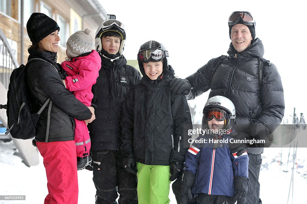 The Danish Royal Family Hold Annual Skiing Photocall In Villars