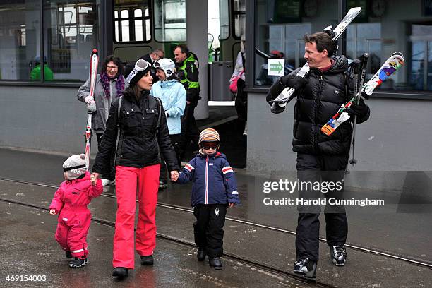 Princess Athena of Denmark, Princess Marie of Denmark, Prince Henrik of Denmark and Prince Joachim of Denmark, meet the press, whilst on skiing...