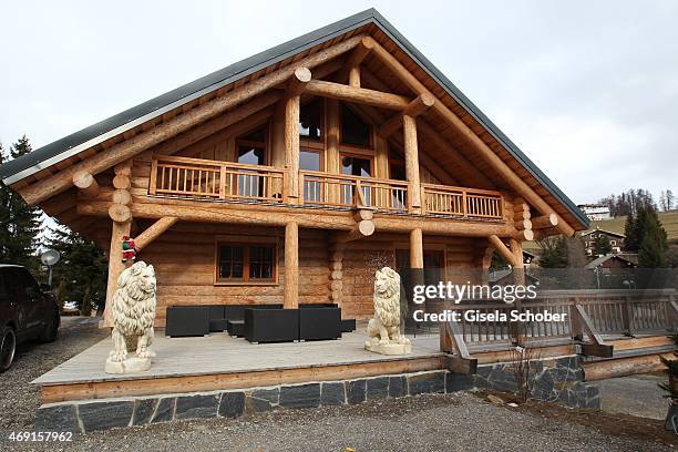 Outside view of the house of Carmen and Robert Geiss and their family captured during a photo shooting on December 13, 2014 in Valberg, France.