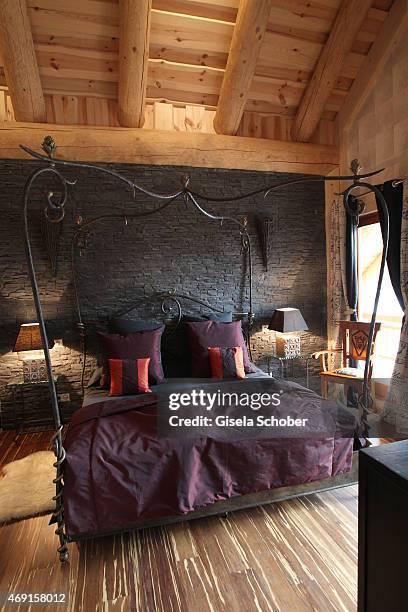 Bedroom is seen in the house of Carmen and Robert Geiss and their family during a photo shooting on December 13, 2014 in Valberg, France.