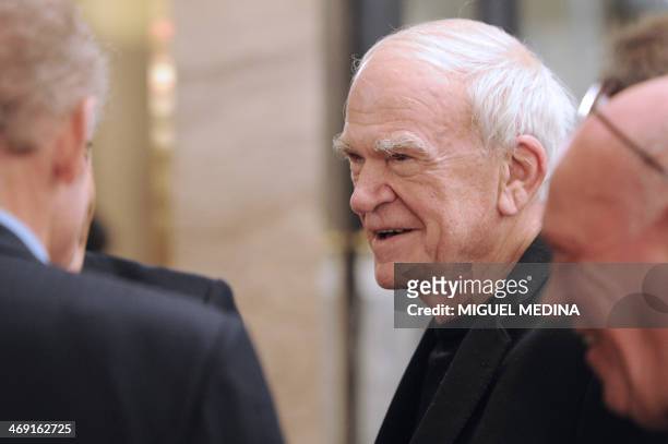 Czech-born writer Milan Kundera attends the 20th anniversary party of the French philosopher Bernard-Henri Levy's review "La regle du jeu" on...