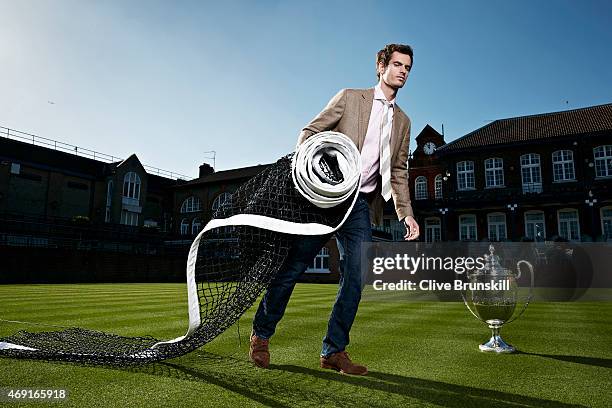 Tennis player Andy Murray is photographed on February 17, 2015 in London, England.
