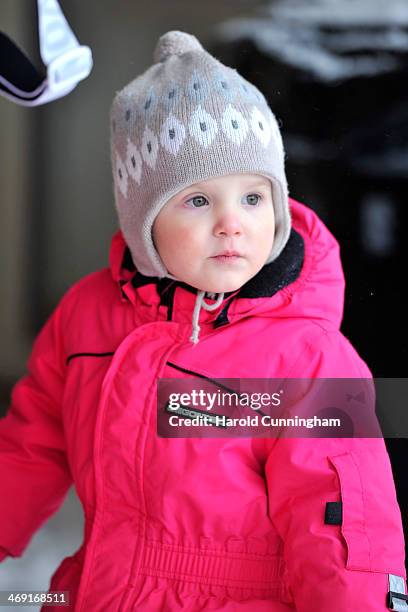 Princess Athena of Denmark meets the press, whilst on skiing holiday in Villars on February 13, 2014 in Villars-sur-Ollon, Switzerland.