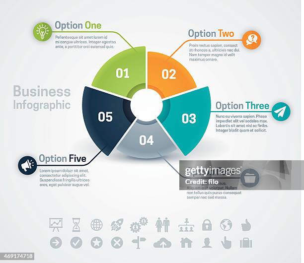 business infographic chart - pie chart stock illustrations