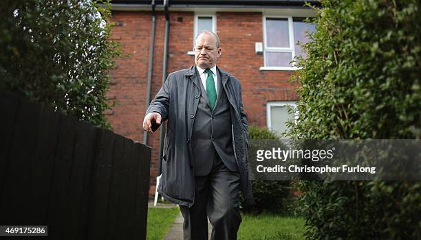 Labour party candidate Simon Danczuk campaigns on the streets of Rochdale as the second week of electioneering comes to a close on April 10, 2015 in...