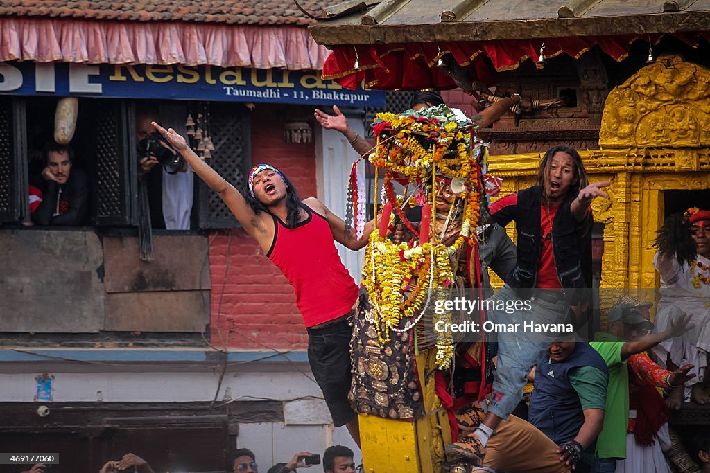 Revelers Gather For Bisket Jatra Festival