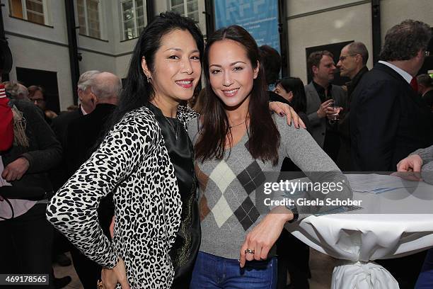 Ankie Lau and her daughter Ankie Beilke attend the FilmFernsehFonds Bayern reception at Bayerische Landesvertretung on February 13, 2014 in Berlin,...