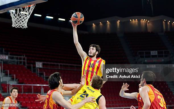 Alejandro Abrines, #10 of FC Barcelona in action during the Turkish Airlines Euroleague Basketball Top 16 Date 14 game between Galatasaray Liv...