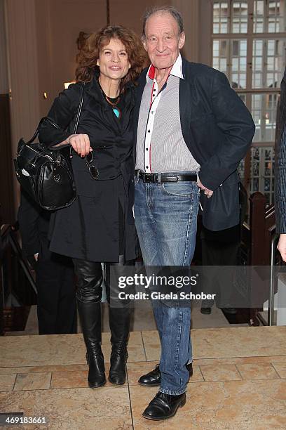 Gabrielle Scharnitzky and Michael Mendl attend the FilmFernsehFonds Bayern reception at Bayerische Landesvertretung on February 13, 2014 in Berlin,...