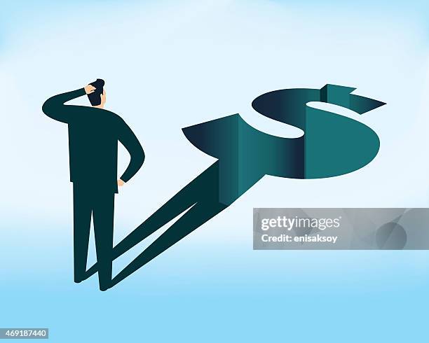 accrued liability - man thinking outside stock illustrations