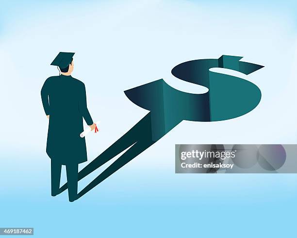 bildbanksillustrationer, clip art samt tecknat material och ikoner med repayment of student loans after graduation - loan