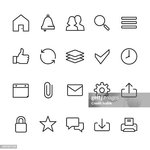 home page interface related vector icons - pliable stock illustrations