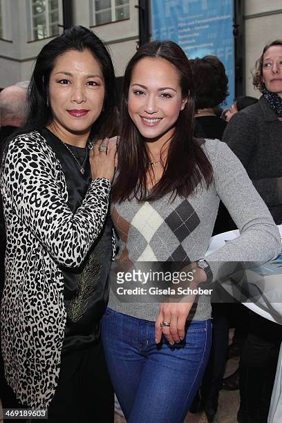 Ankie Lau and her daughter Ankie Beilke attend the FilmFernsehFonds Bayern reception at Bayerische Landesvertretung on February 13, 2014 in Berlin,...