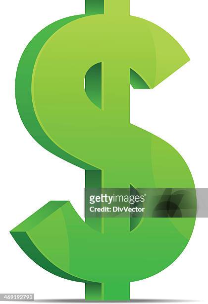 green dollar symbol - dollar symbol stock illustrations