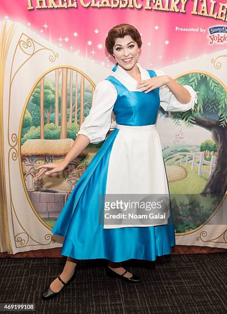 Princess Belle attends The Moms Disney Live! Mamarazzi event with Alana and Nicole Feld at Madison Square Garden on April 10, 2015 in New York City.