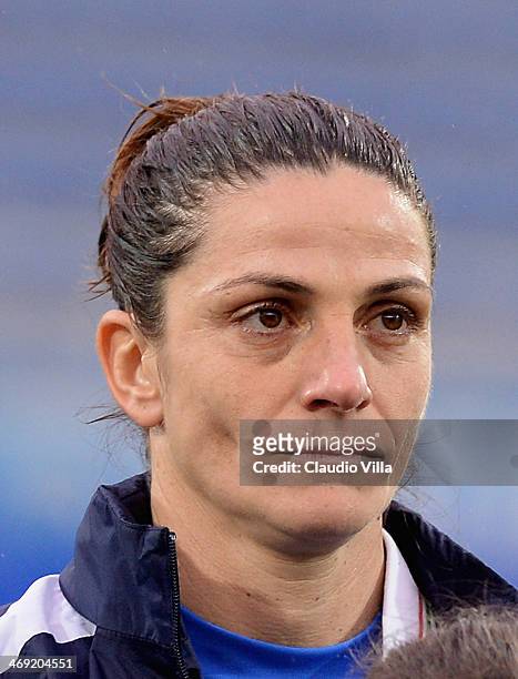 Patrizia Panico of Italy before playing the FIFA Women's World Cup 2015 group 2 qualifier match between Italy and Czech Republic at Silvio Piola...