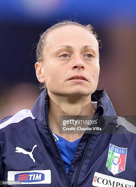Roberta D'Adda of Italy before playing the FIFA Women's World Cup 2015 group 2 qualifier match between Italy and Czech Republic at Silvio Piola...