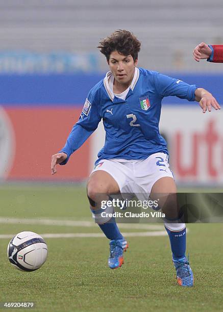 Elisa Bartoli of Italy in action during the FIFA Women's World Cup 2015 group 2 qualifier match between Italy and Czech Republic at Silvio Piola...