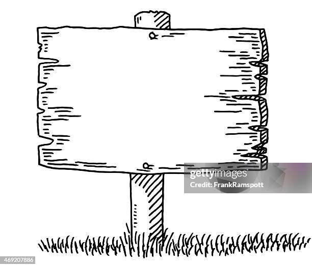 blank wooden sign drawing - frank wood stock illustrations