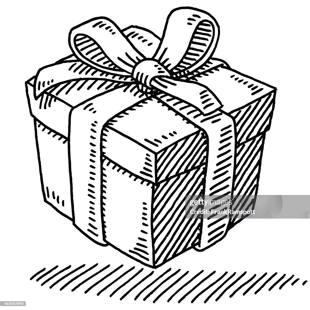 Gift Box Ribbon Drawing High-Res Vector Graphic - Getty Images