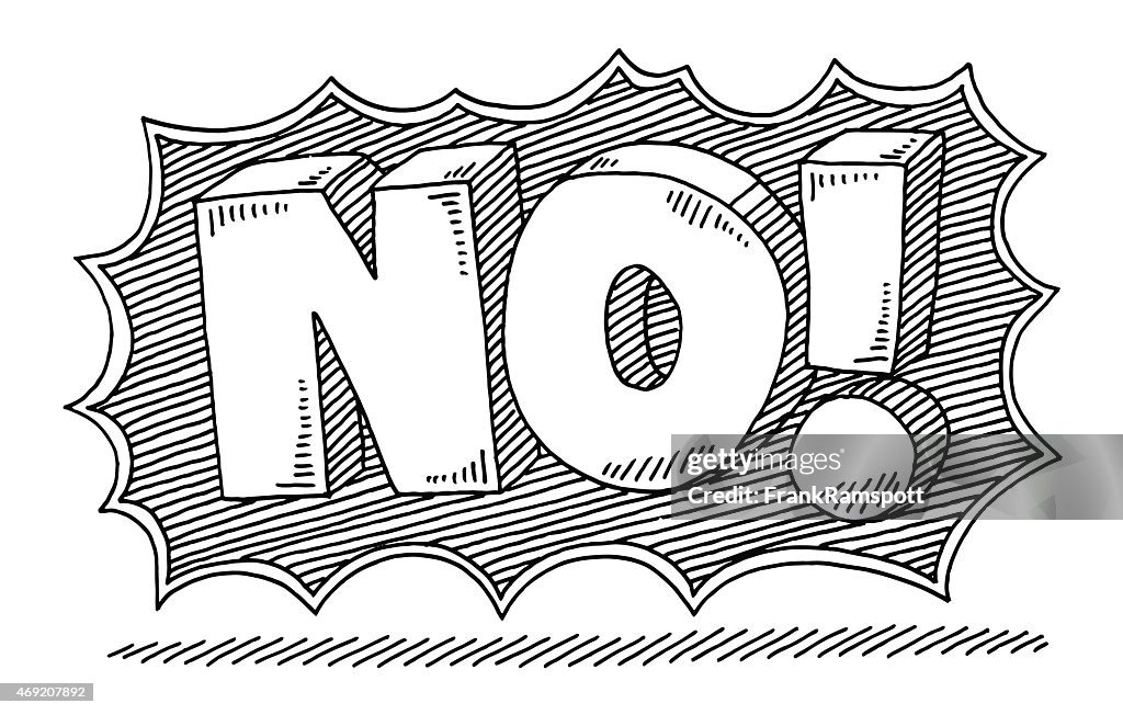 No Comic Text Drawing High-Res Vector Graphic - Getty Images