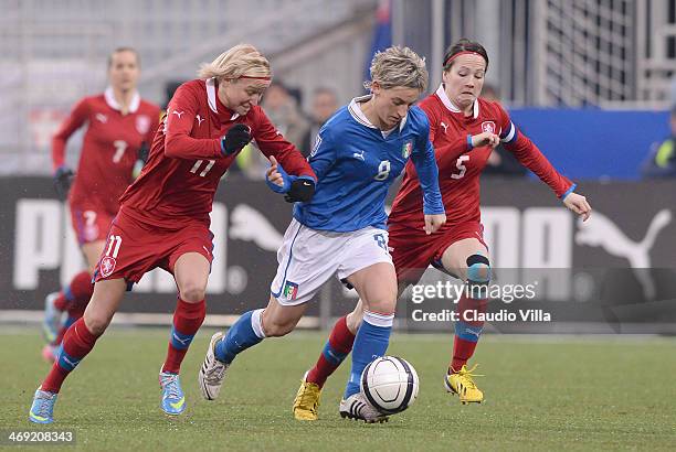 Melania Gabbiadini of Italy in action during the FIFA Women's World Cup 2015 group 2 qualifier match between Italy and Czech Republic at Silvio Piola...